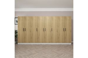 Medway Tideway  Kleiderschrank mit 8 Türen und 2 Schubladen, Weiß & Nussbaum