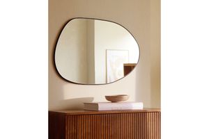 Lyn Home Oval Wall Mirror, 55 X 75 cm, Black