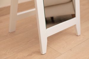 Wood Moderner Standspiegel mit Beinen, 140x40 cm, Weiß