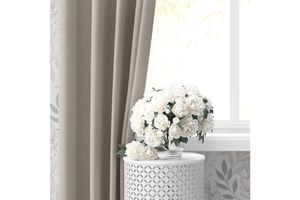 Carnival Blackout Curtain Pair, 140 x 260 cm, Cream