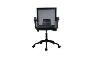 Sancak Office Mesh Lederen Bekleding Bureaustoel Met Metalen Poten, Zwart