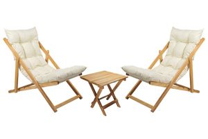 Kolyn Folding Lounge Outdoor Chair Set, Cream