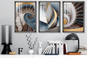 Sada plakátů v inox rámu Modern Abstract Shapes 4, 33x48 cm