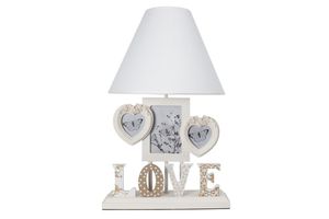 Misto Home Framed Table Lamp Love, White