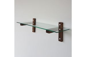 Neostyle Wall Shelf, Tempered Glass and Solid Wood