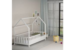 My Little Home Natural Wood Children's Montessori Bed Frame, White