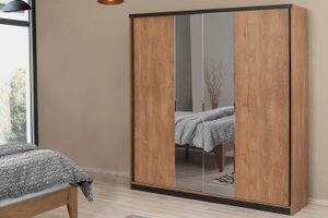 Luciana 2 Sliding Door Wardrobe, Walnut