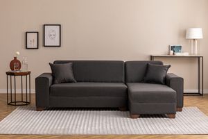 Linda Corner Sofa Right Chaise, Dark Grey