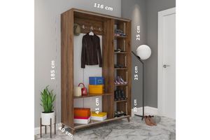 Berlin Sliding Door Hall Tree, Walnut