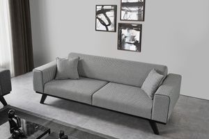 Lissabon 3-Sitzer Sofa Gemustert, Grau