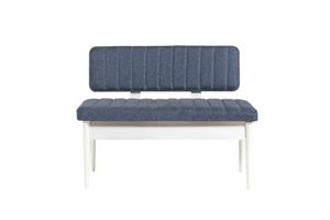 Vina Extendable Bench with Backrest, Navy & White