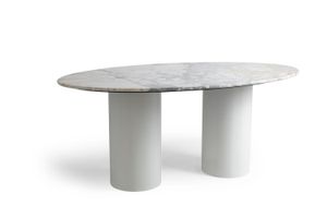 Eli Marble 4-6 Seat Fixed Dining Table, White
