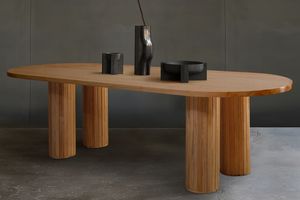 Pionel Sirius 6-8 Seat Fixed Dining Table, Walnut