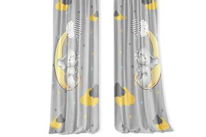 Caprice Elephant Blackout Curtain, 140 x 260 cm, Grey