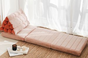 Jade Fold Mat with Triangle Cushion, Dusty Pink