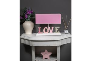 Misto Home Table Lamp Love, Pink