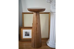 Mushroom Side Table, 70 cm, Walnut
