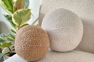 Teddy Ball Zierkissen-Set, 2 Tlg, Ecru & Braun