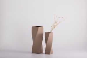 Spiral Vase Set, Light Brown