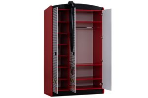 Sport Kledingkast met 3 Deuren, Rood