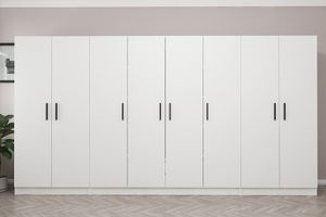 Medway Kleiderschrank mit 8 Türen und 2 Schubladen, Weiß