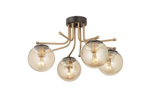 Apliqa Edin Glazen Hanglamp met 4 Lampjes, Geel