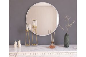 Mone Dekorativer Runder Spiegel, Weiß