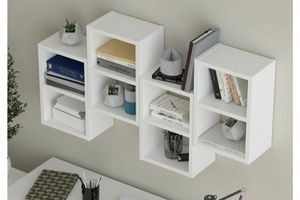 Angel Floating Bookcase, 56 cm, White