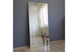 Neostyle Decorative Diamond Design Wall Mirror , 130 x 65 cm, Silver