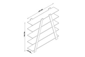 Drava Boekenrek met 5 Rekken, Wit en Eik