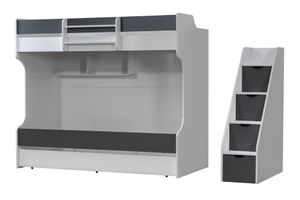 Scotia Stapelbed met Onderbed, 90x190 cm, Antraciet