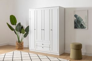 Lia 4 Door Wardrobe with 2 Drawers, White