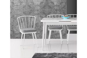 Mond Stoel met Pied-De-Poule Patroon, Wit