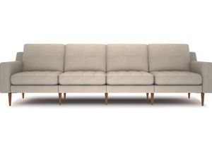 Normod 4-Sitzer Sofa mit Holzbeinen aus Nussbaum, Beige