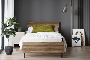 Kovová postel Ceramical, dub, 90X190