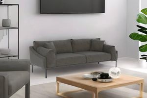 Leo Three Seater Sofa, Grey Ash