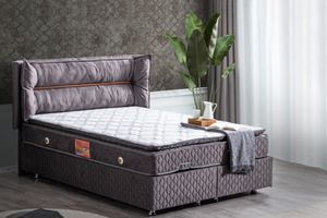 Antracitově šedá postel s čelem a ortopedickou matrací s přistýlkou Barcelona, 160x200 (lze zakoupit maximálně 2 kusy)
