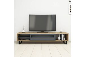 Puzzle Design Sapphire TV Stand, Light Wood & Grey, 160 cm