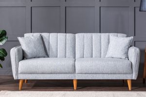 Aqua Three Seater Sofa Bed, Fabric in Grey