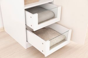 Luna Kledingkast, Glazen Lade, 45cm
