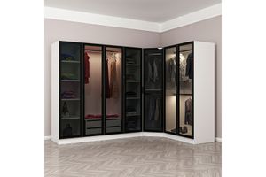 Medway Tideway Kledingkast met 7 Deuren, Wit en Zwart