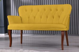Armens Two Seater Sofa with Walnut Legs