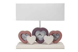Misto Home Framed Table Lamp Heart, Violet