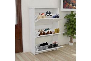 Triplex Shoe Cabinet, White