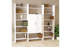 Inverno Bookcase with Storage, 200 cm, White