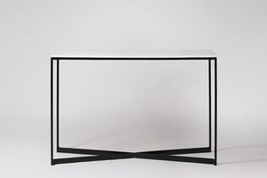 Kircon Marble Console, White & Black