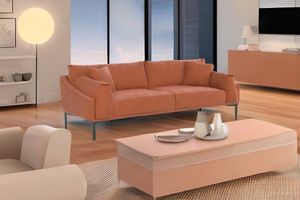 Leo Three Seater Sofa, Rust Orange