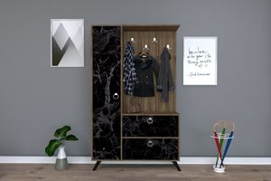 Twist Kledingkast met 3 Deuren en Rekken, Walnoot