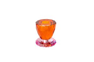 Glass Candle Holder, Orange