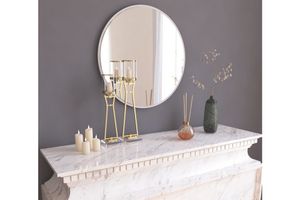 Mone Dekorativer Runder Spiegel, Weiß